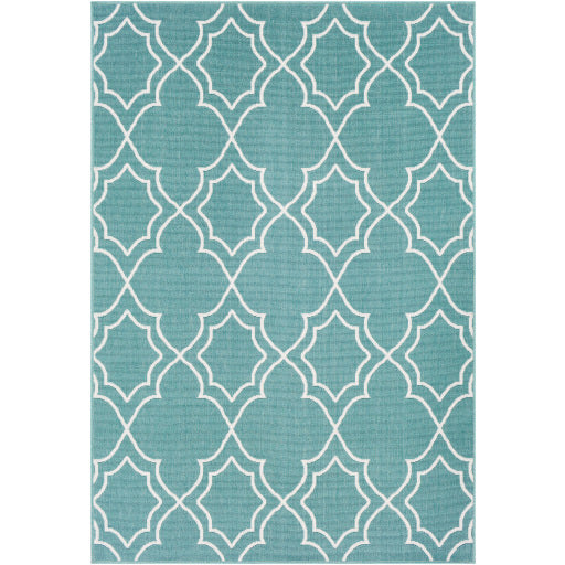 Surya Alfresco ALF-9653 Teal Cottage Machinemade Rug