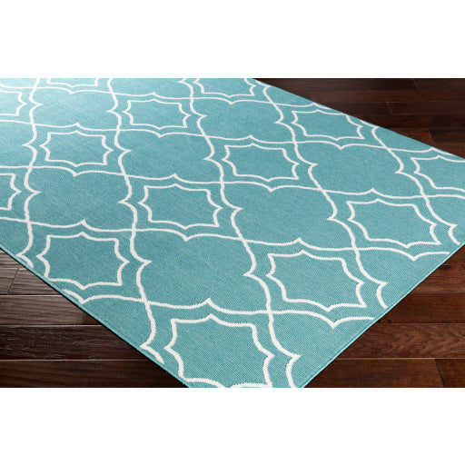 Surya Alfresco ALF-9653 Teal Cottage Machinemade Rug
