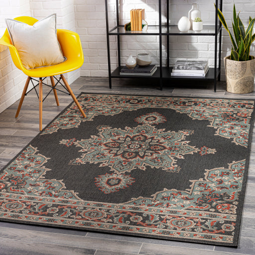 Surya Alfresco ALF-9671 Black Traditional Machinemade Rug