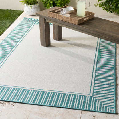 Surya Alfresco ALF-9680 Teal Cottage Machinemade Rug
