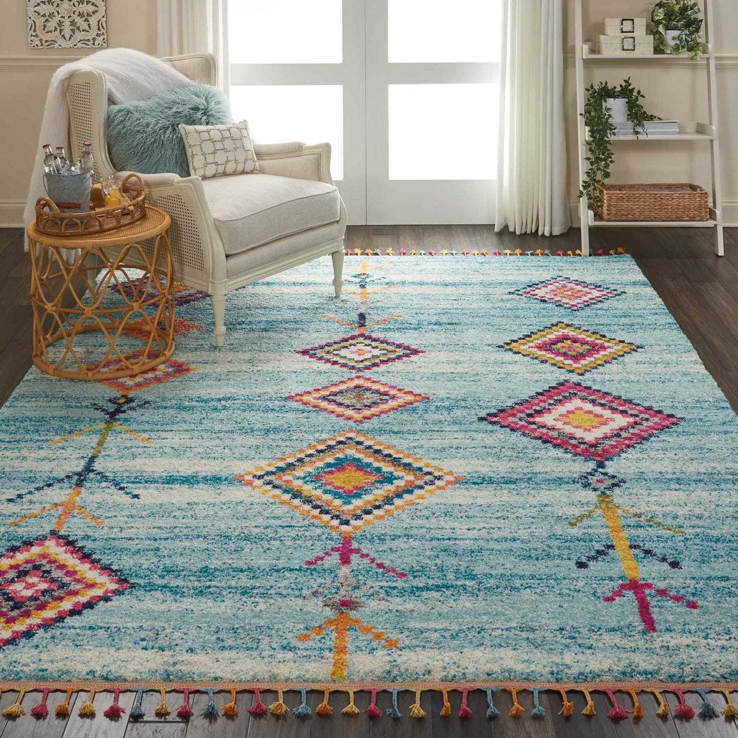 Nourison Home Nomad  Aqua  Transitional