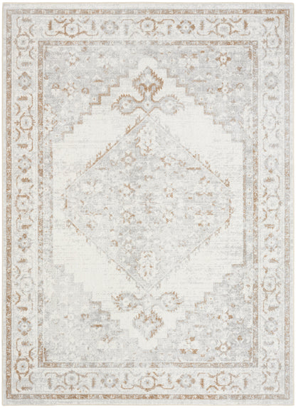 Nourison Home Astra Machine Washable ASW11 Grey Traditional Power-loomed Rug