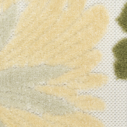 Nourison Home Aloha  Ivory Green  Contemporary