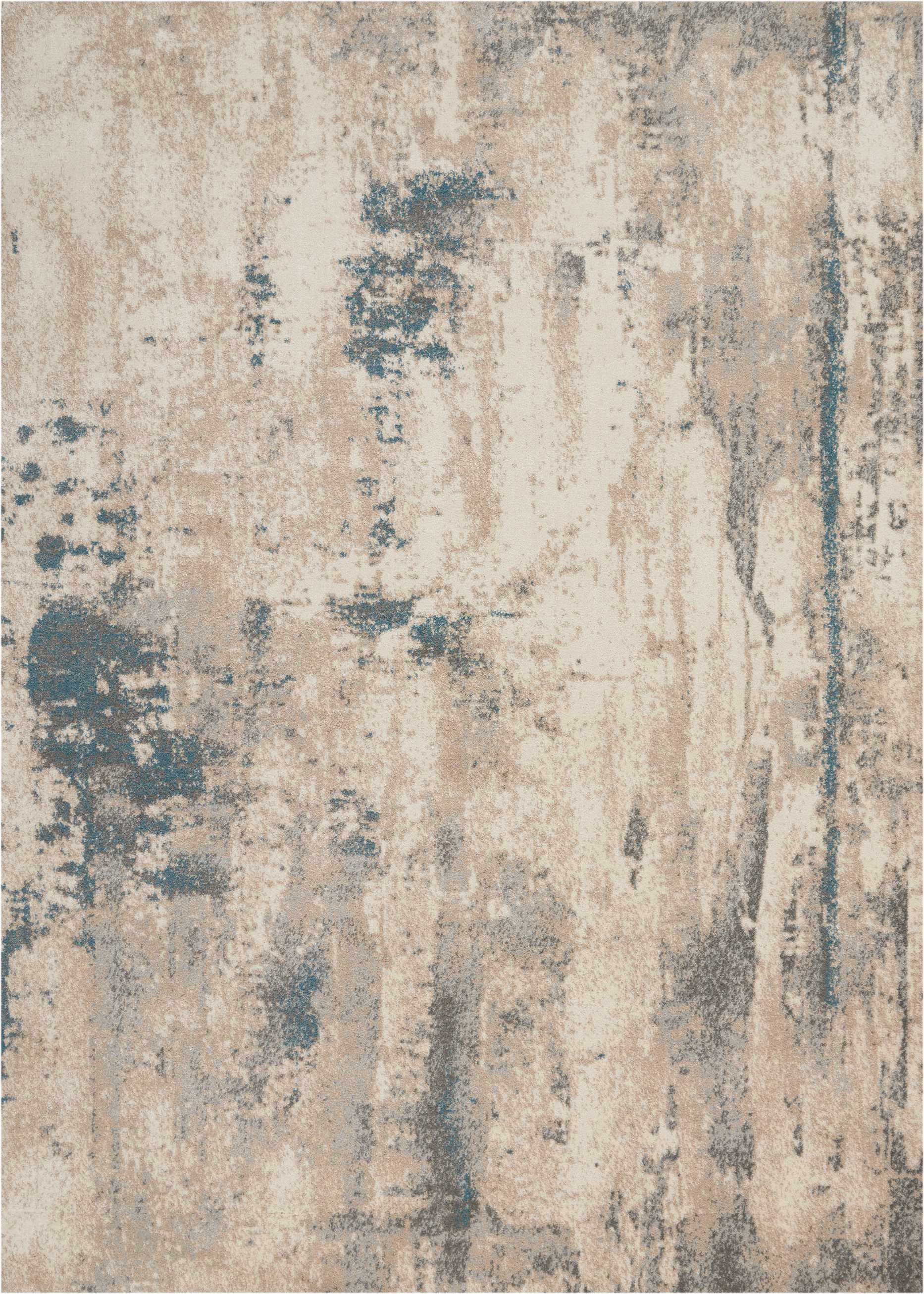 Nourison Home Maxell  Ivory Teal  Contemporary