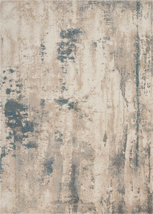 Nourison Home Maxell  Ivory Teal  Contemporary