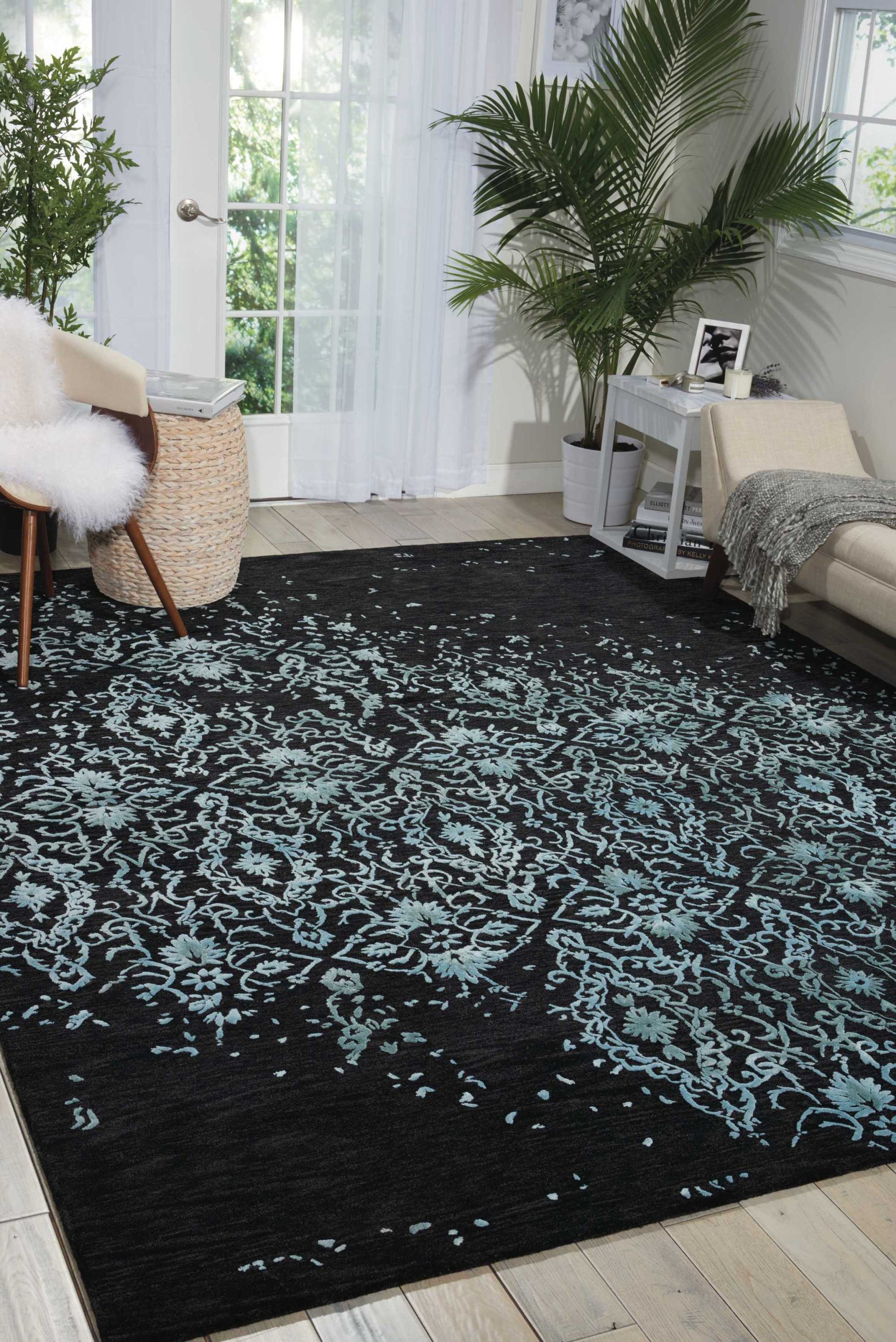 Nourison Home Opaline  Midnight Blue  Transitional