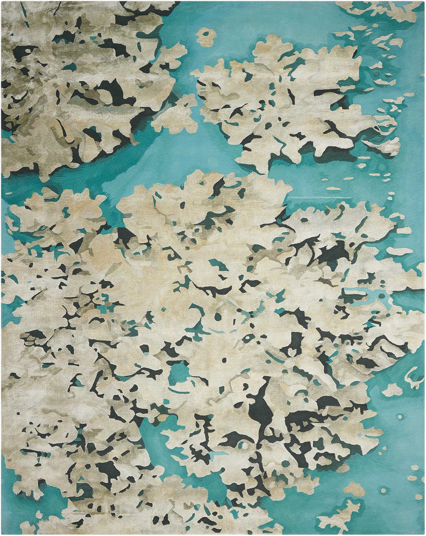 Nourison Home Prismatic PRS06 Aqua Contemporary Hand Tufted Rug