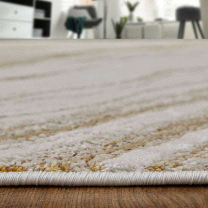 Feizy Aura 39LLF Ivory Gold Modern/Industrial/Casual Machine Woven Rug - Rugs - Feizy - Atlanta Designer Rugs