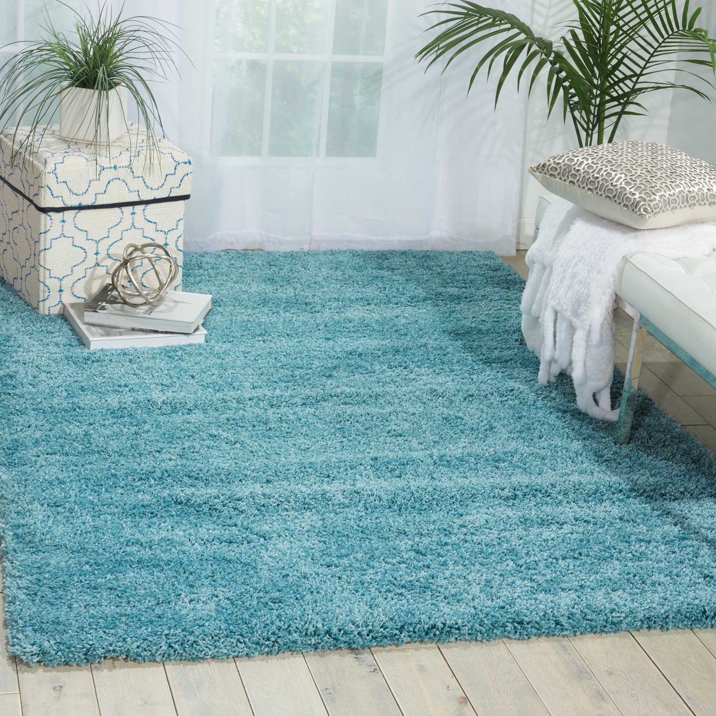 Nourison Home Amore  Aqua  Contemporary