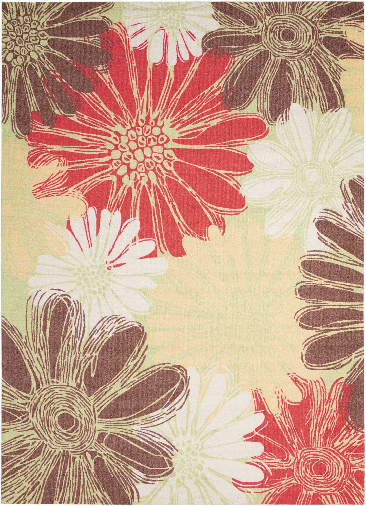 Nourison Home Home & Garden RS022 Green Contemporary Power-loomed Rug