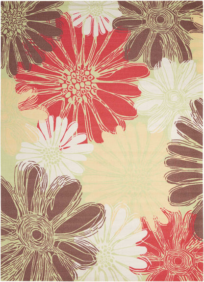 Nourison Home Home & Garden RS022 Green Contemporary Power-loomed Rug