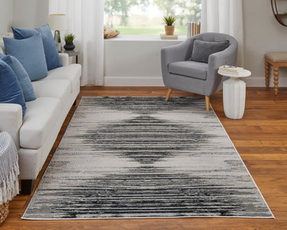 Feizy Micah 39LRF Black Silver Modern/Scandinavian/Farmhouse Machine Woven Rug - Rugs - Feizy - Atlanta Designer Rugs