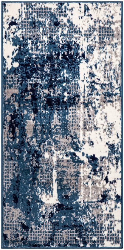 Nourison Home Grafix GRF38 Navy Blue Contemporary Power-loomed Rug