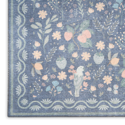 Nourison Home Botanical Washables  Blue Multicolor  Contemporary