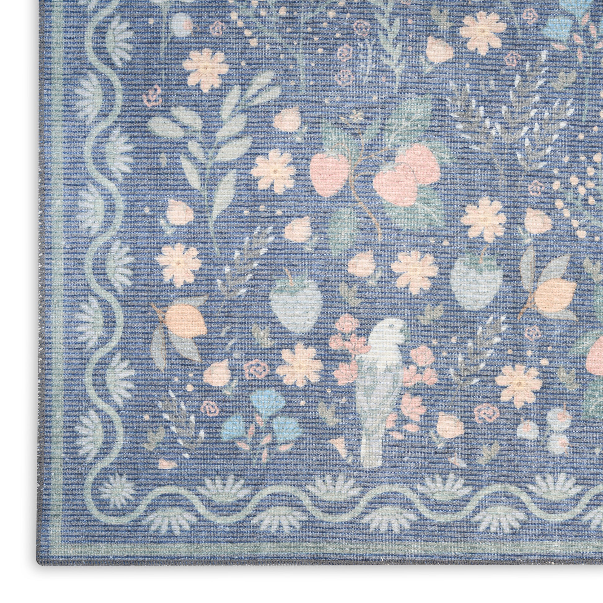 Nourison Home Botanical Washables  Blue Multicolor  Contemporary