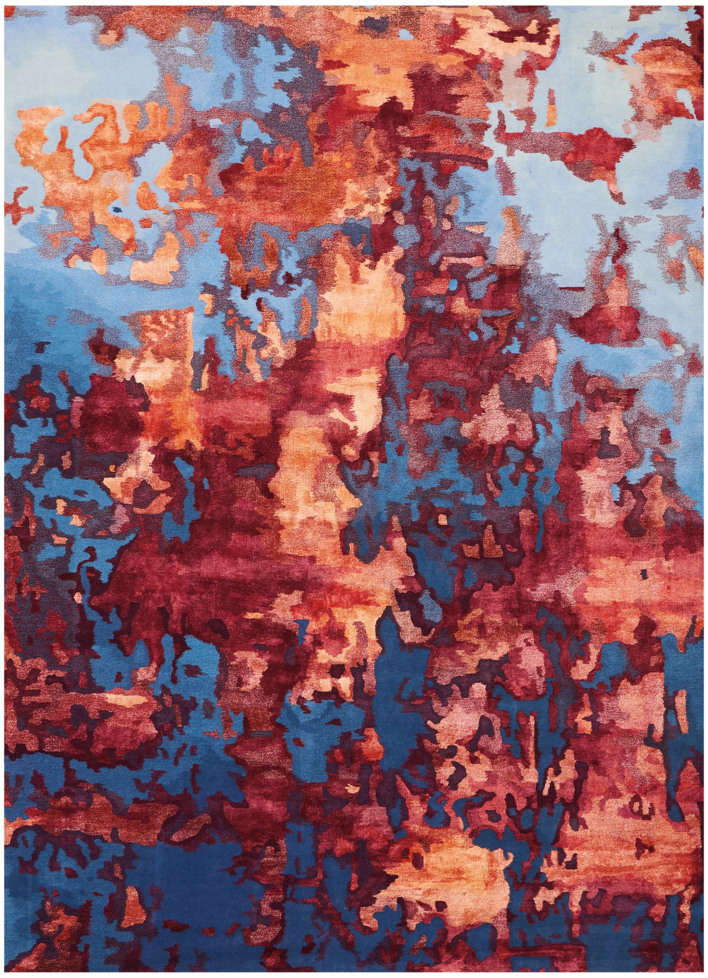 Nourison Home Prismatic  Blue Flame  Contemporary