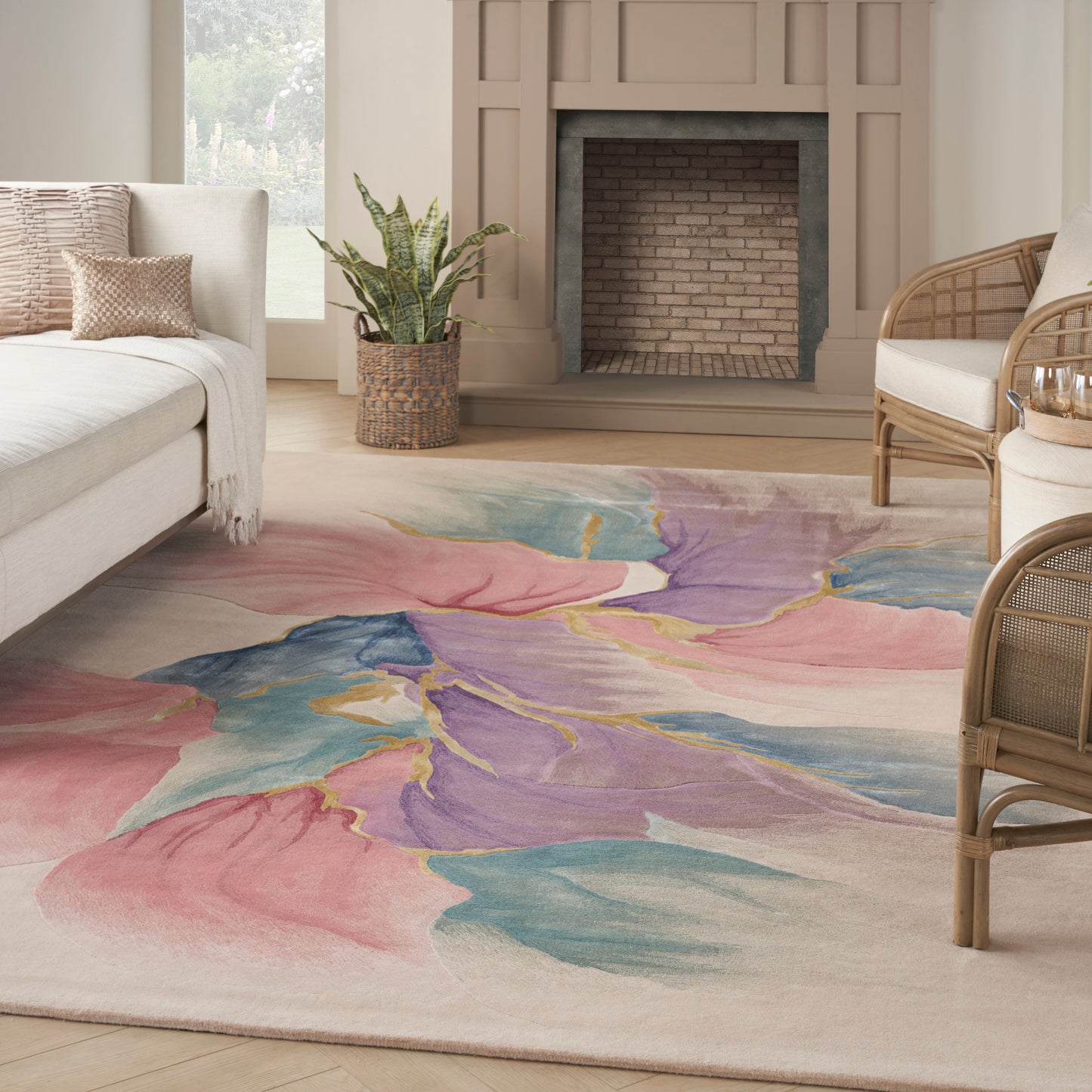 Nourison Home Prismatic  Ivory  Contemporary