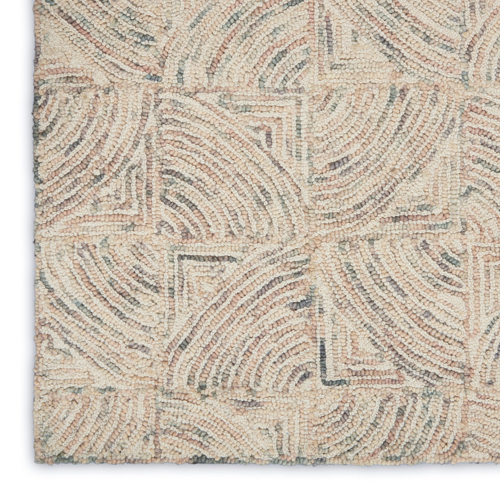 Nourison Home Interlock  Ivory Multicolor  Contemporary