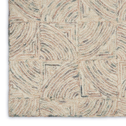 Nourison Home Interlock  Ivory Multicolor  Contemporary
