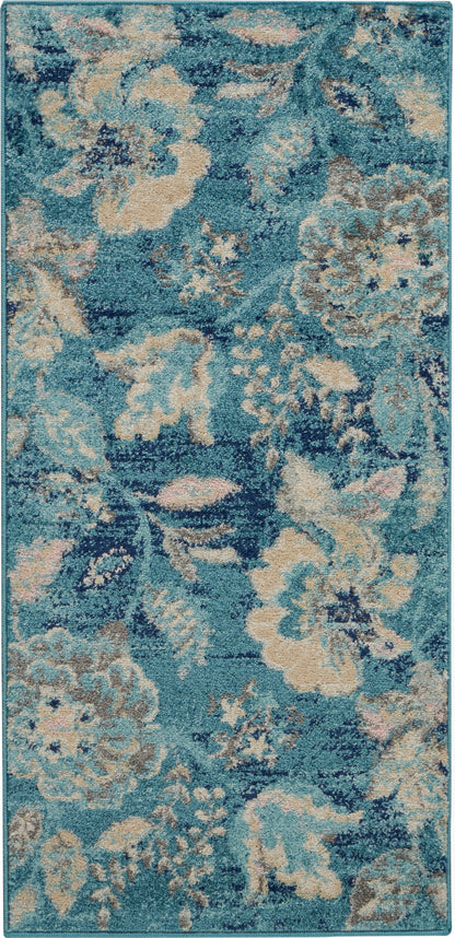 Nourison Home Tranquil TRA02 Turquoise Contemporary Power-loomed Rug