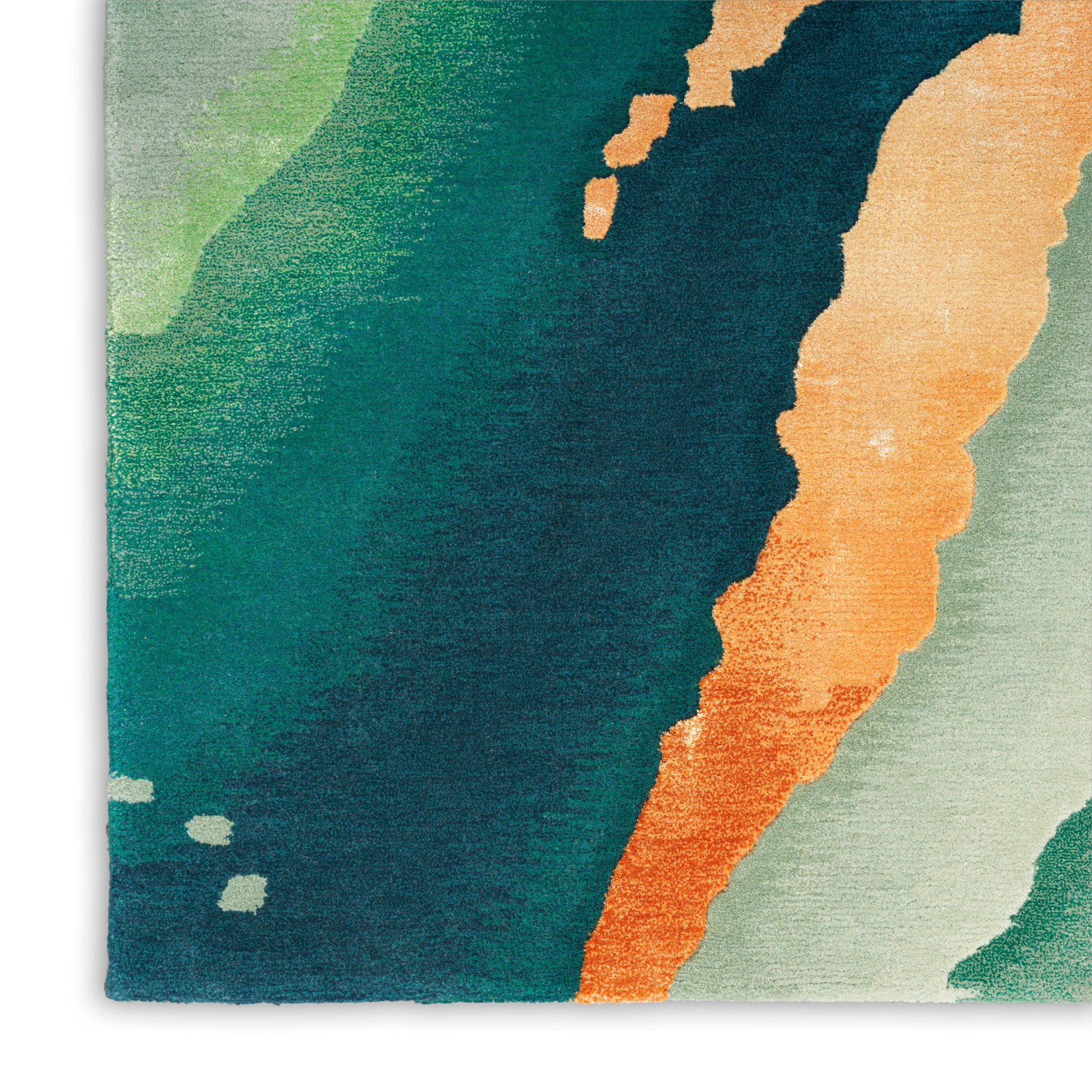 Nourison Home Prismatic  Emerald  Contemporary