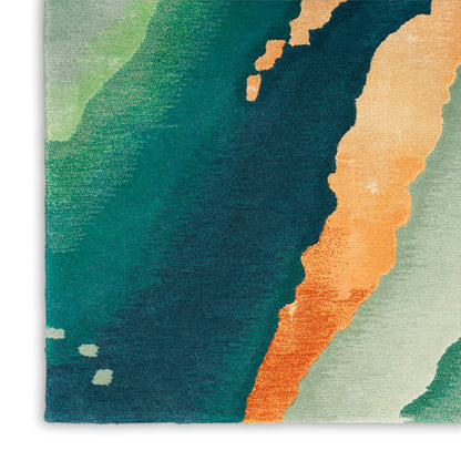 Nourison Home Prismatic  Emerald  Contemporary