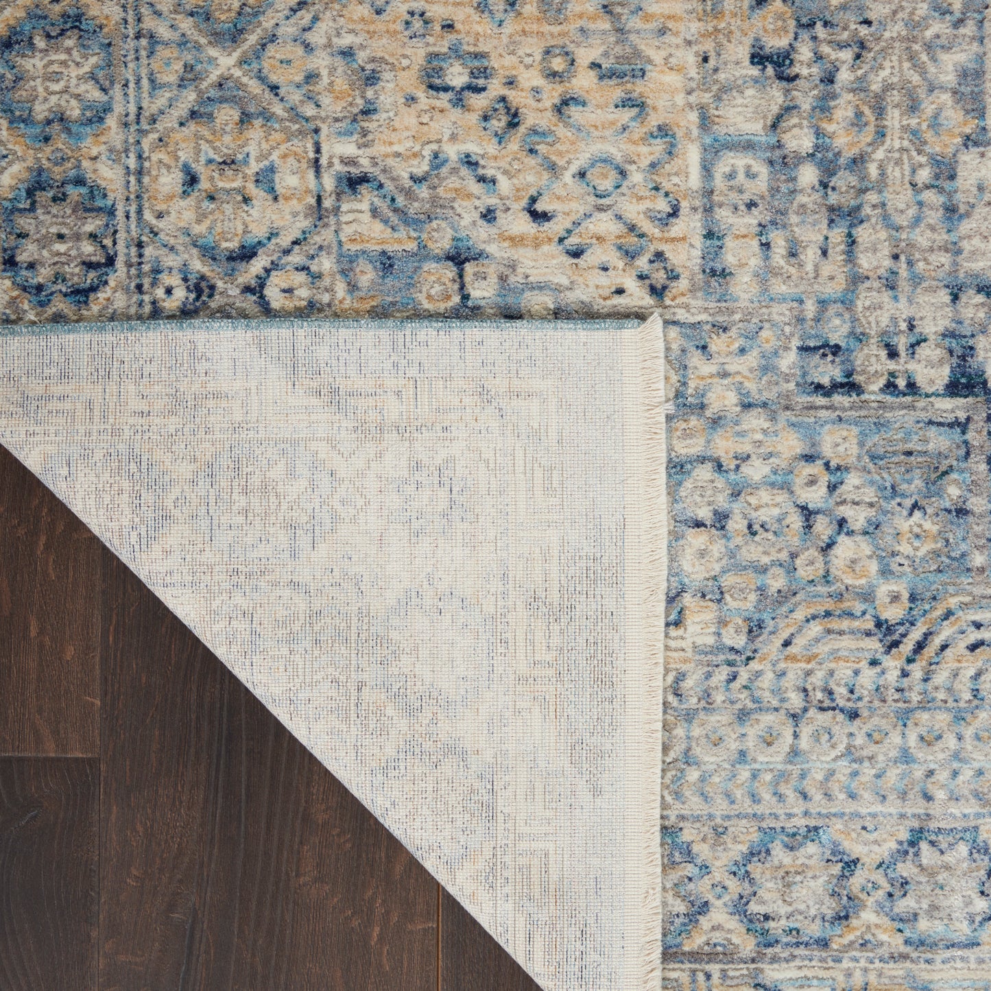 Nourison Home Lustrous Weave  Blue Ivory  