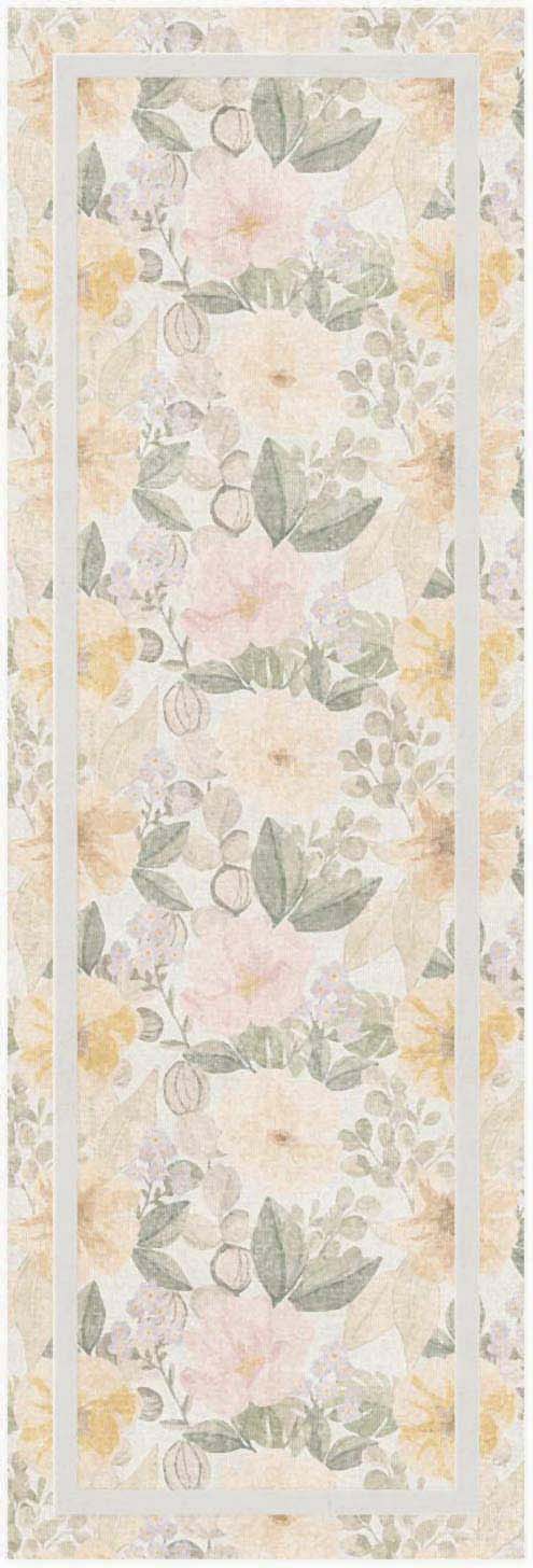Nourison Home Botanical Washables BOT01 Ivory Multicolor Contemporary Machine Woven Rug