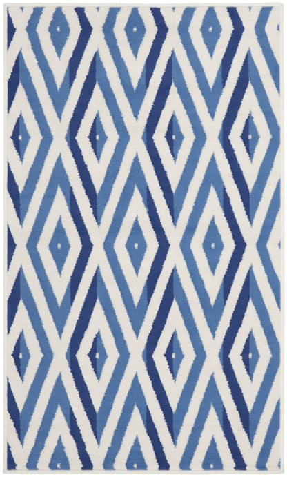 Nourison Home Whimsicle WHS04 Ivory Blue Contemporary Power-loomed Rug