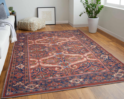 Feizy Rawlins  Red Navy Transitional/Bohemian & Eclectic/Vintage
