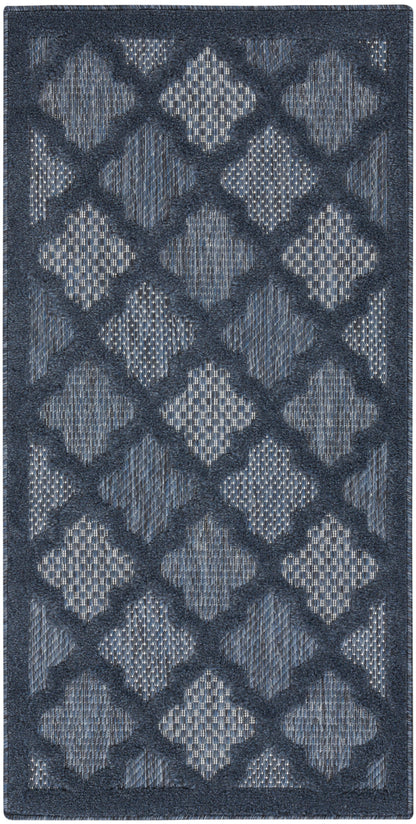 Nourison Home Easy Care NES01 Navy Blue Contemporary Flat Weave Rug