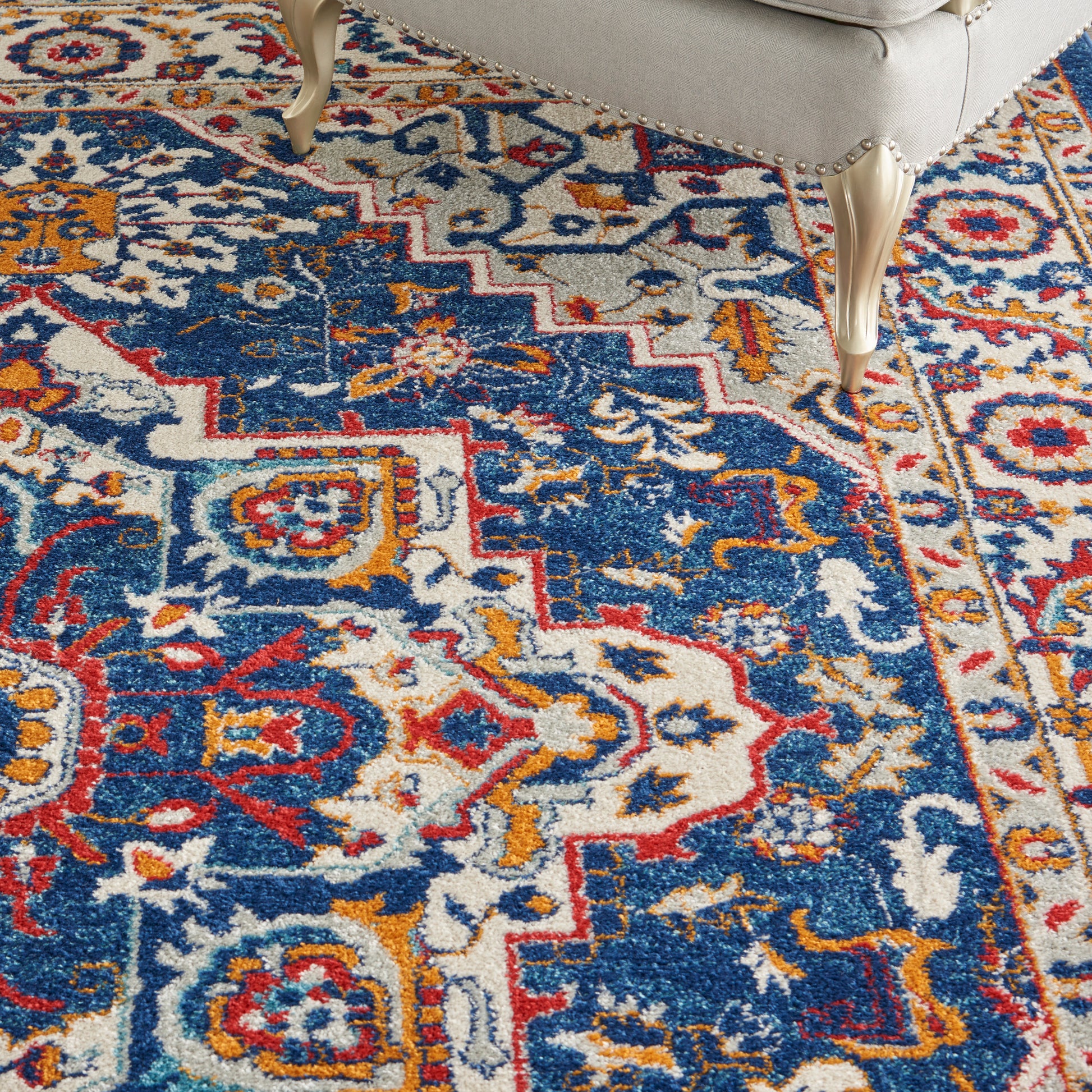 Nourison Home Passion  Blue Multicolor  Traditional
