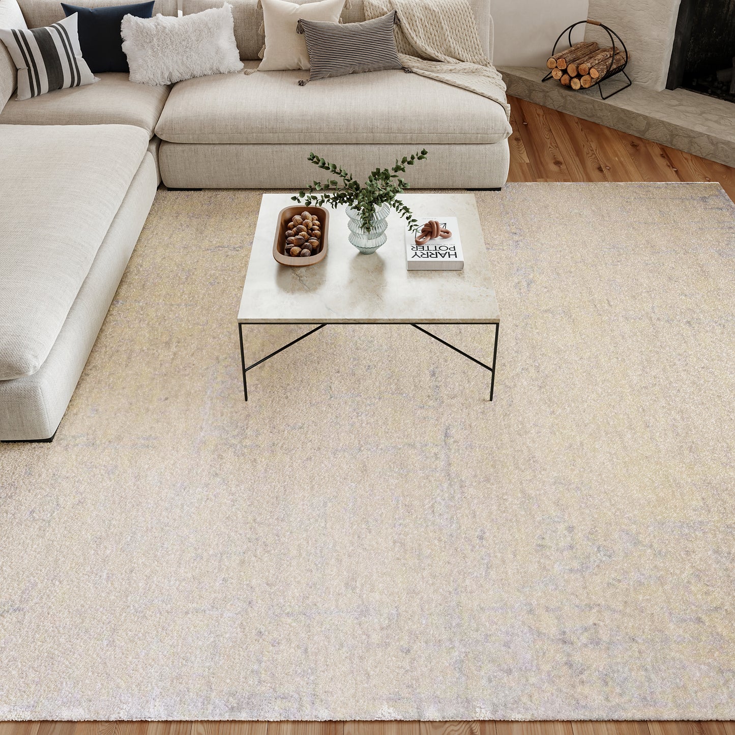 Nourison Home Luna  Ivory Silver Blue  Contemporary