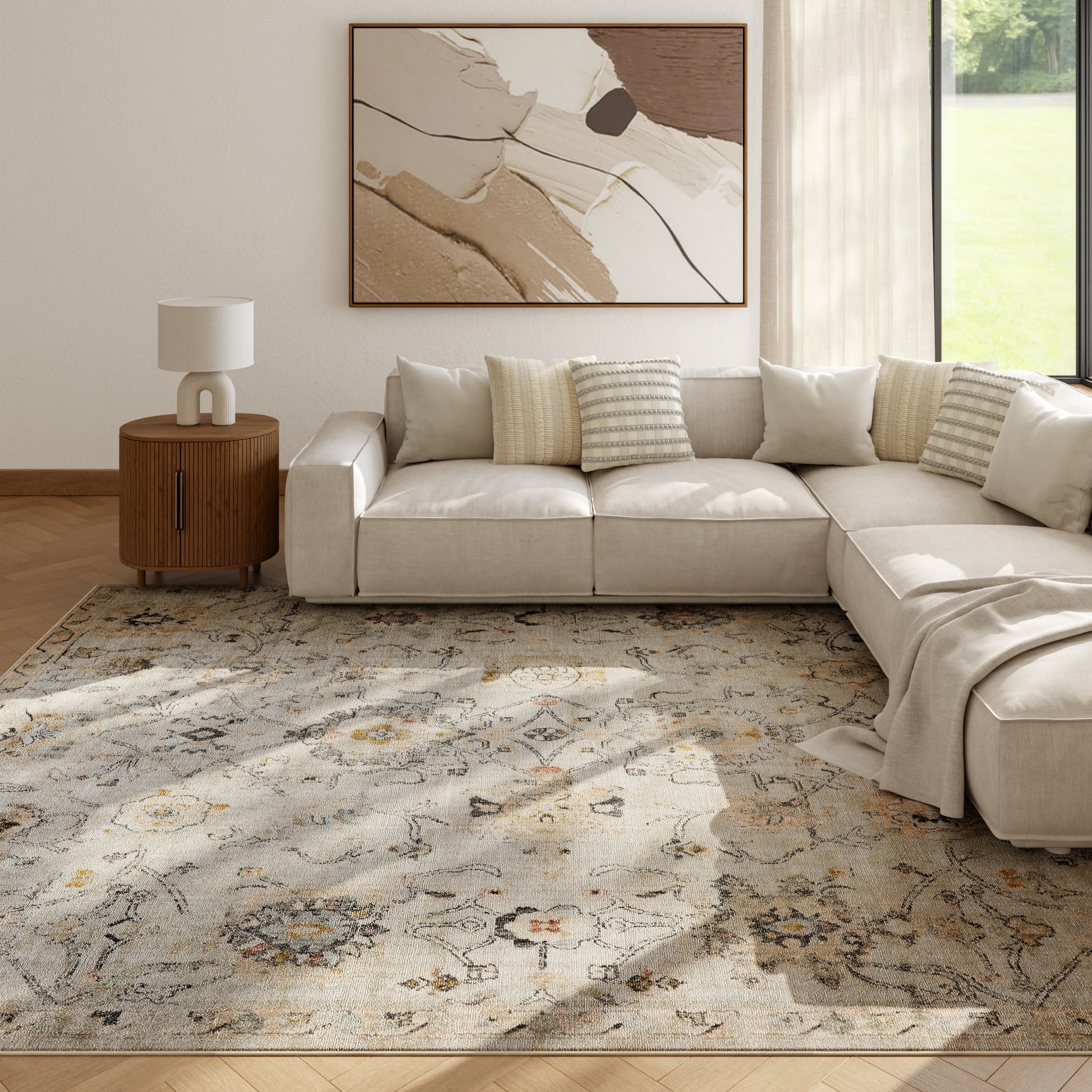 Nourison Home Oushak Home  Grey  Traditional