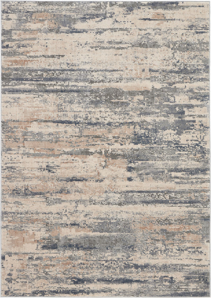 Nourison Home Rustic Textures RUS04 Beige Grey Contemporary Power-loomed Rugs