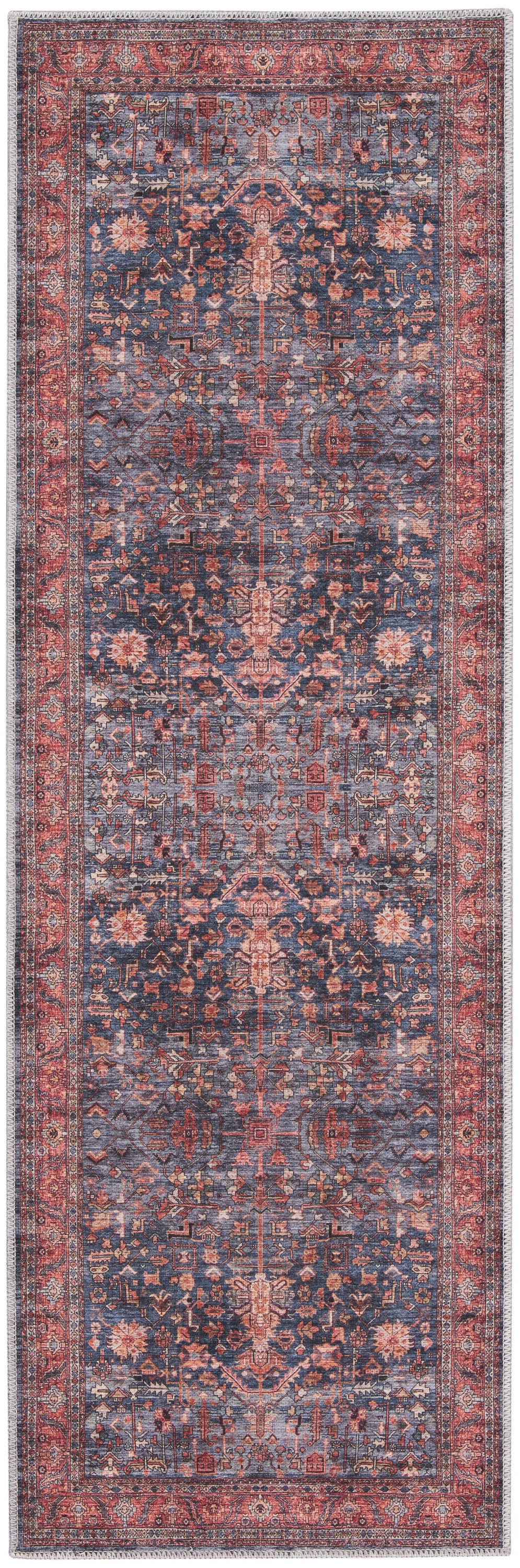 Nourison Home Grand Washables GRW02 Navy Brick Traditional Power-loomed Rug
