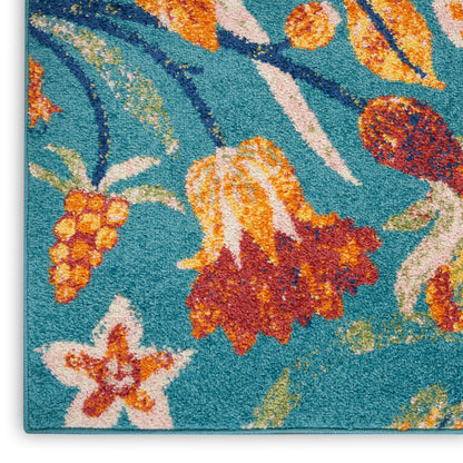 Nourison Home Allur  Turquoise Multicolor  Contemporary