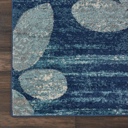 Nourison Home Tranquil  Navy Light Blue  Contemporary