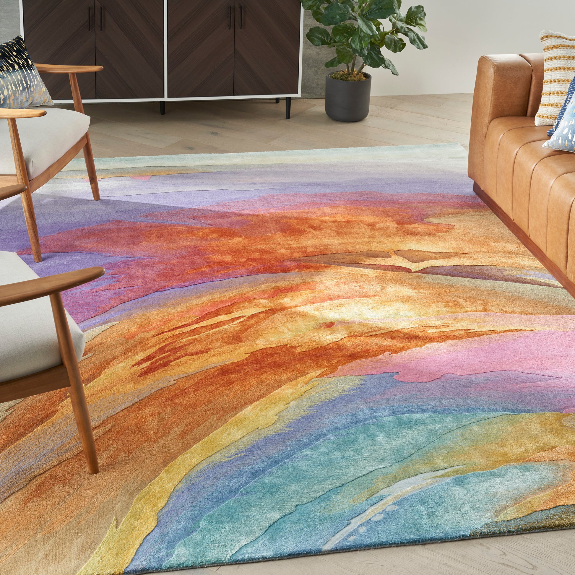Nourison Home Prismatic  Multicolor  Contemporary
