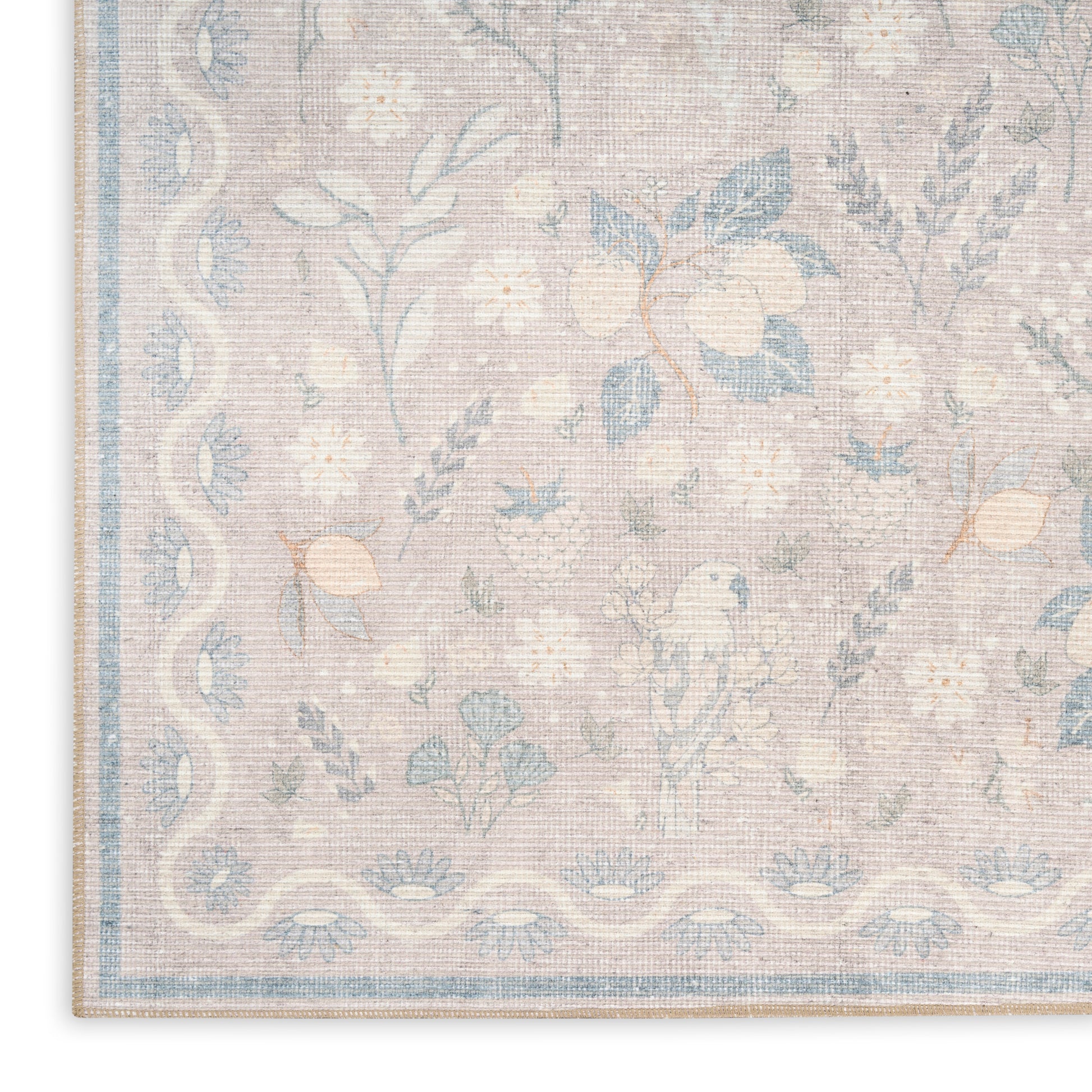 Nourison Home Botanical Washables  Grey Multicolor  Contemporary