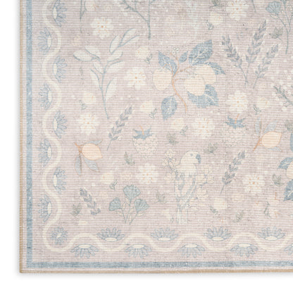 Nourison Home Botanical Washables  Grey Multicolor  Contemporary