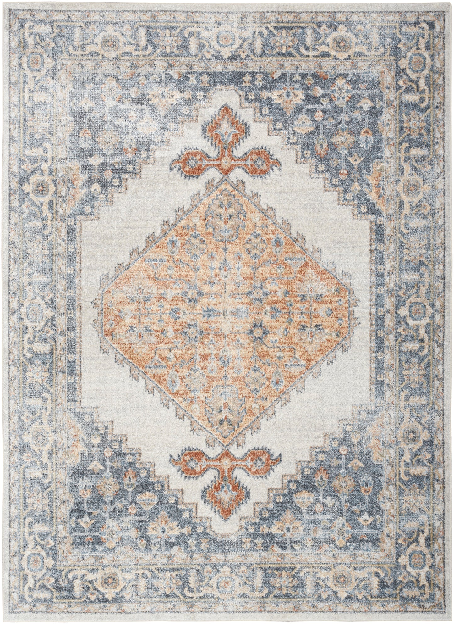 Nourison Home Astra Machine Washable ASW11 Grey Gold Traditional Power-loomed Rug