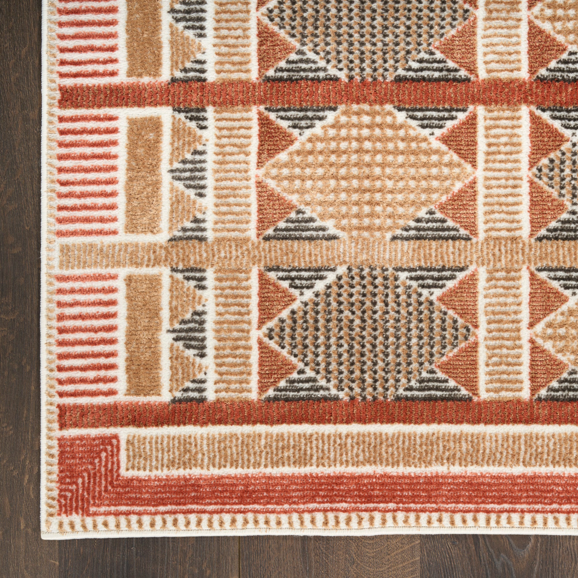 Nourison Home Nordic  Rust Multicolor  Contemporary