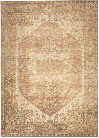 Nourison Home Vintage Washables VWS14 Gold Traditional Flat Weave Rug