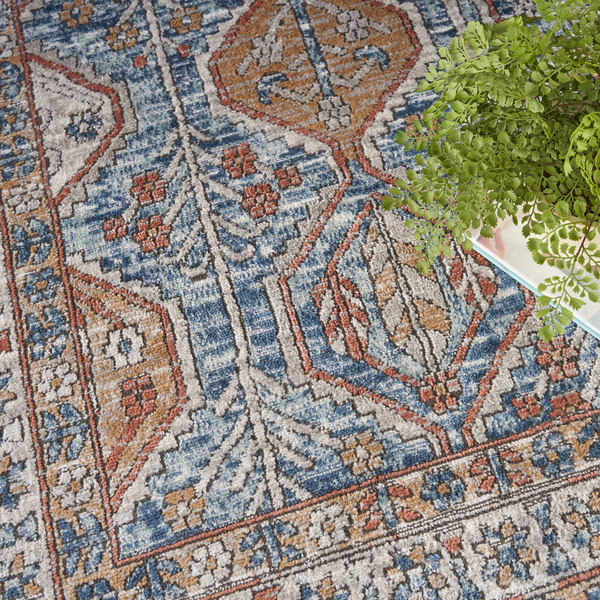 Nourison Home Quarry  Blue Multicolor  Contemporary