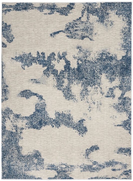 Nourison Home Etchings  Ivory Light Blue  Contemporary