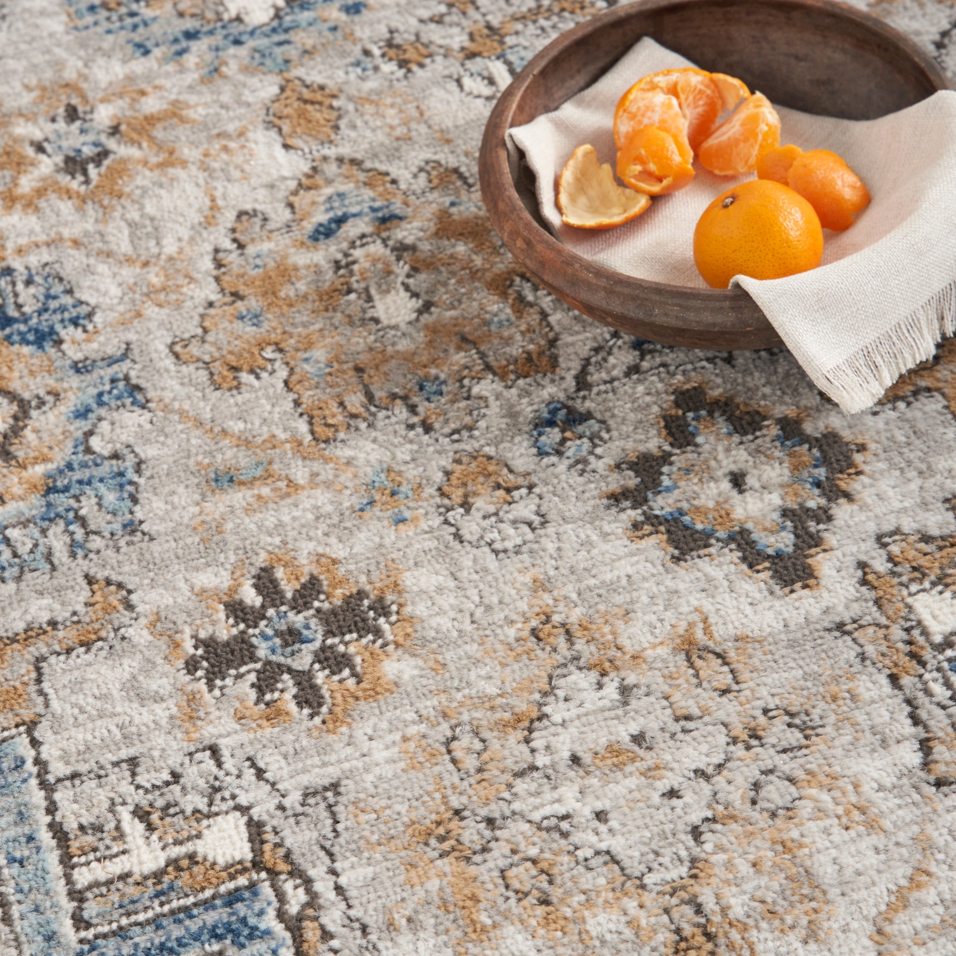 Nourison Home Quarry  Grey Light Blue  Traditional