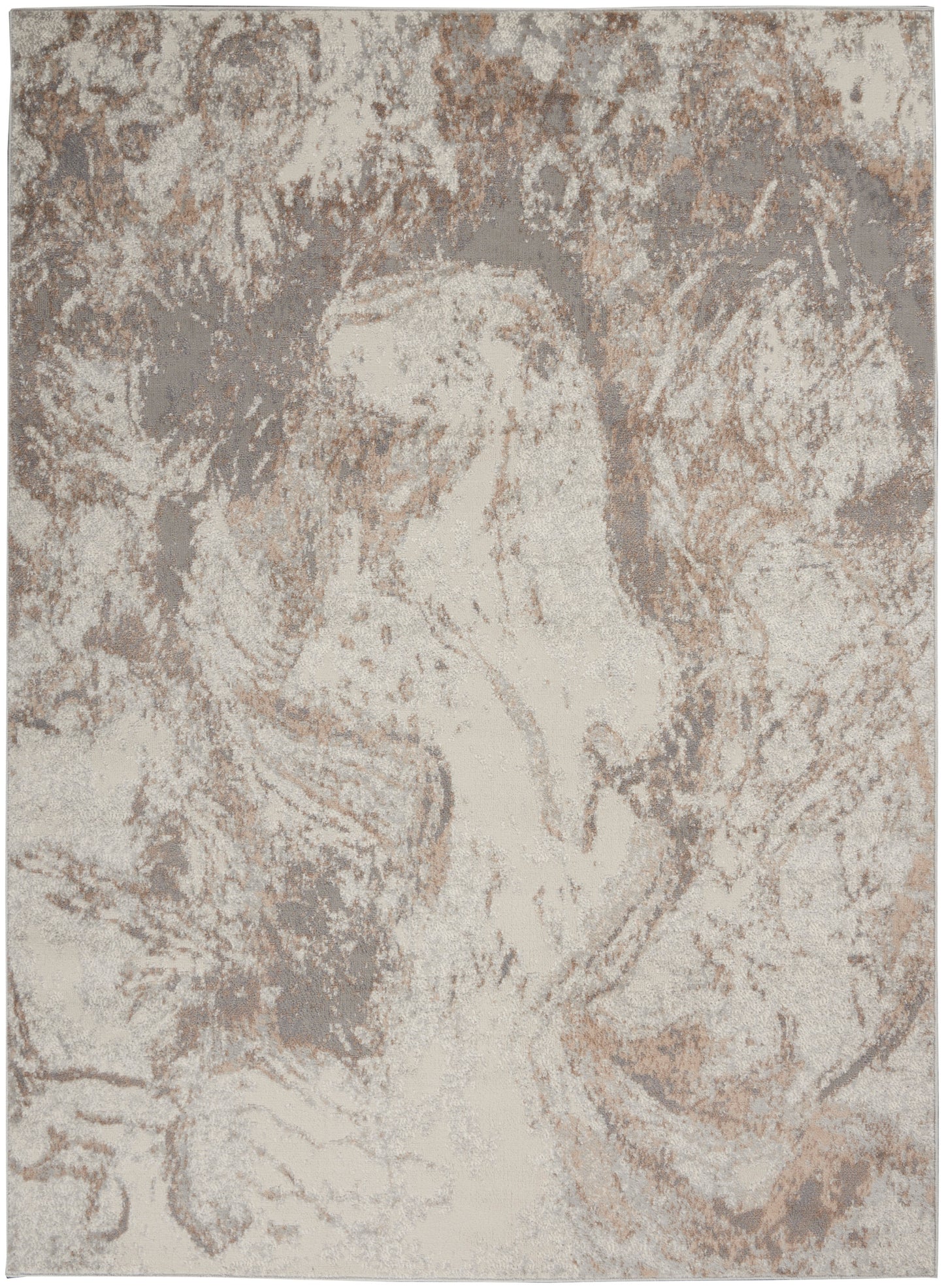 Nourison Home Elation ETN02 Ivory Grey Contemporary Power-loomed Rug