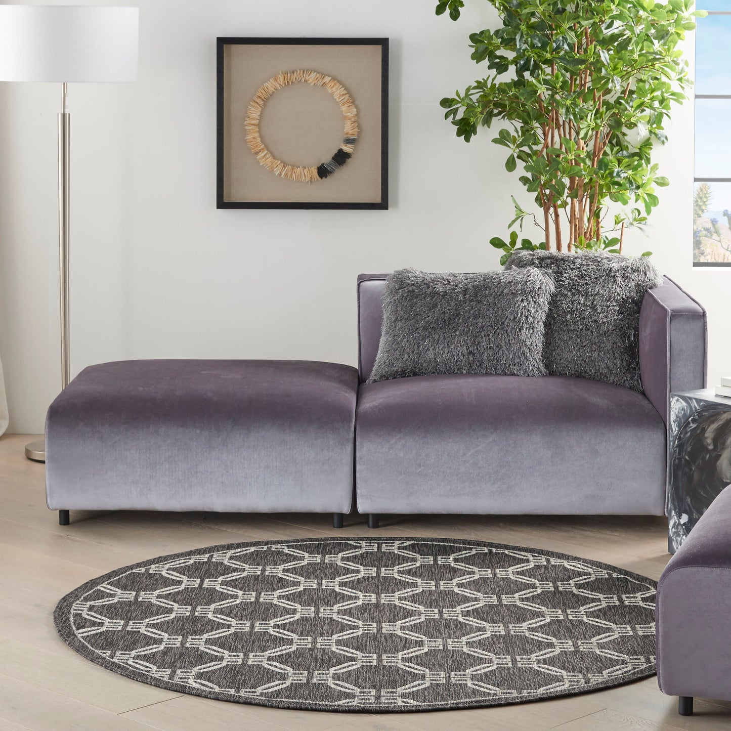 Nourison Home Country Side  Charcoal  Transitional