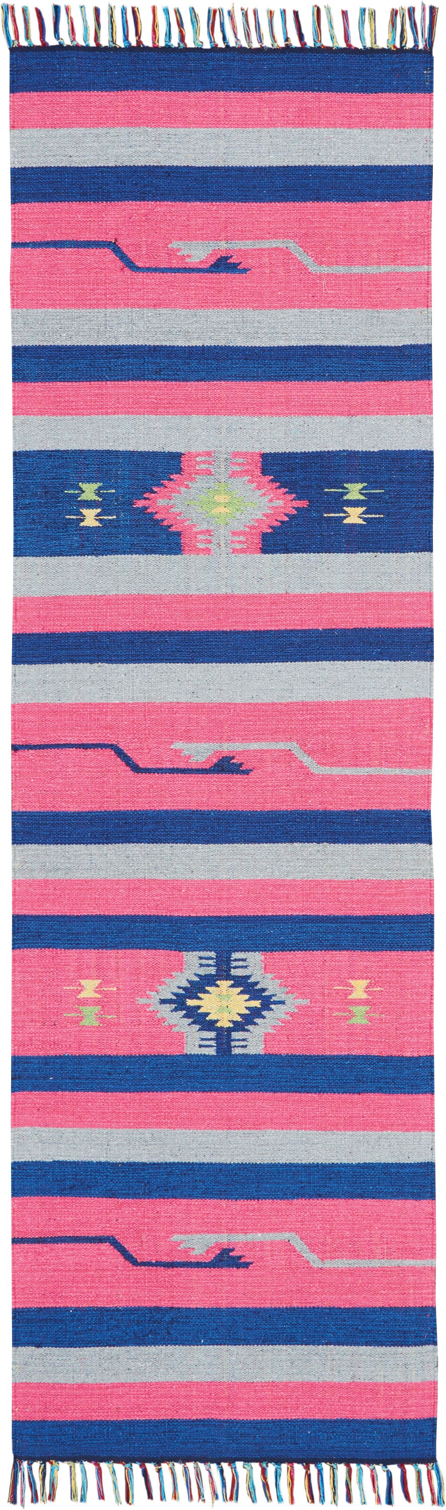 Nourison Home Baja BAJ01 Pink Blue Transitional Woven Rug